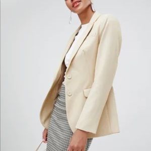 Oscar De La Renta Ivory Blazer Jacket Size XS Button Down
